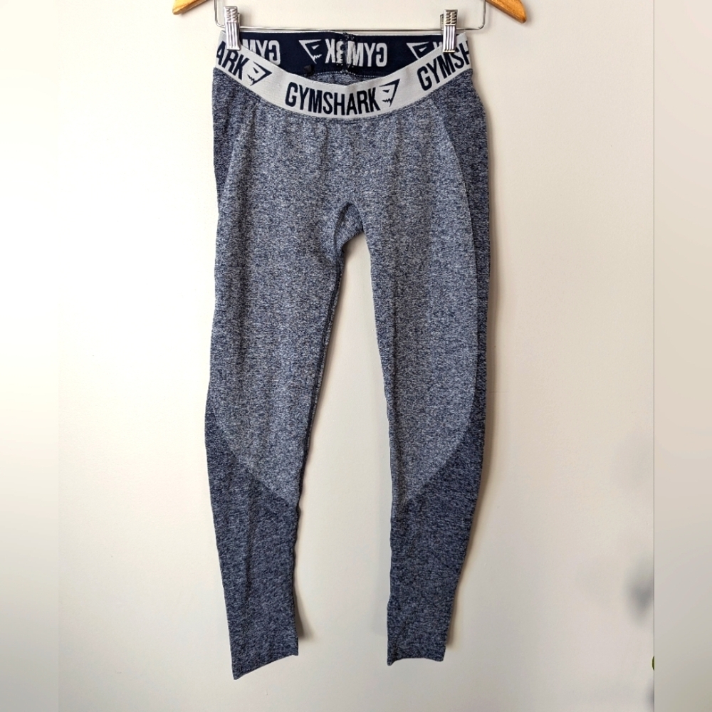 GymShark Flex Gym Workout Leggings Womens Size M Blue Grey Exercise Running Yoga